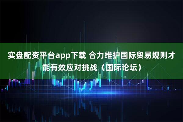 实盘配资平台app下载 合力维护国际贸易规则才能有效应对挑战（国际论坛）